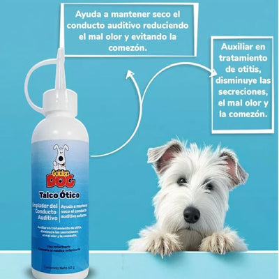 talco otico para perros