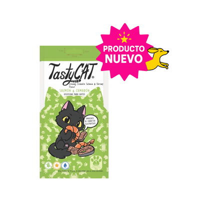 CORTA CADUCIDAD 25/07/2026 Premios para Gato Tasty Cat Salmon y Camaron Bolsa con 4 Tubos de 15 g c/u
