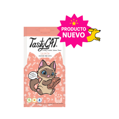 CORTA CADUCIDAD 24/07/2026 Premios para Gato Tasty Cat Salmon Bolsa con 4 Tubos de 15 g c/u