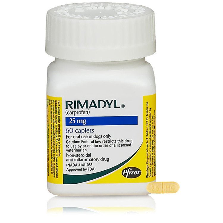 Rimadyl, Carprofeno 25mg, 60 tabletas, Zoetis.