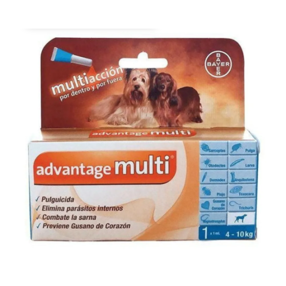 Oferta (Corta Caducidad)-Advantage Multi, Pipeta para Perros de 4 a 10 Kg. (1 Ml.), Elanco