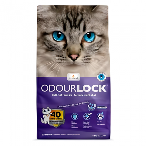 Odor Lock Arena para Gato Aglutinante de Arcilla Lavanda - 6 Kg