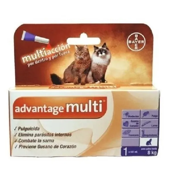 Oferta (Corta Caducidad) -Advantage Multi, Gatos de 4 a 8 Kg. (0.8 Ml.), Elanco