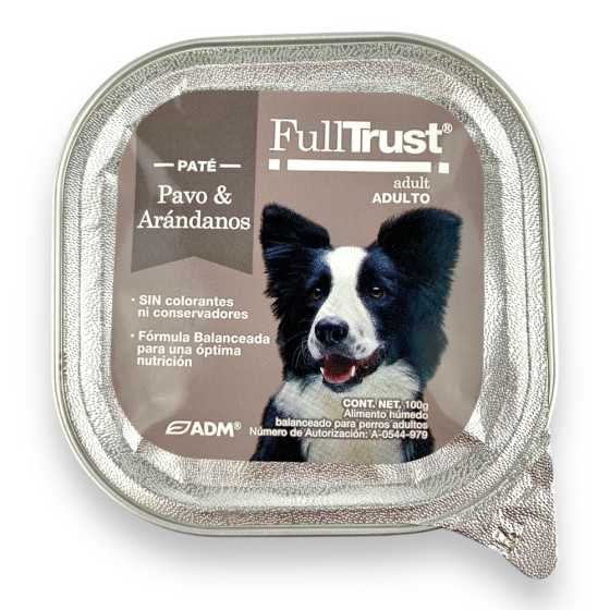 1 Lata Fulltrust Alimento Húmedo Perro Adulto, Pavo y Arándanos - 100 Gr