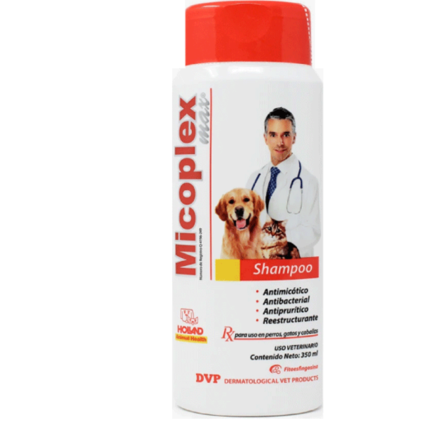 Holland Micoplex Max, Shampoo Antimicótico, Antibacterial y Antiprurítico 350 Ml.