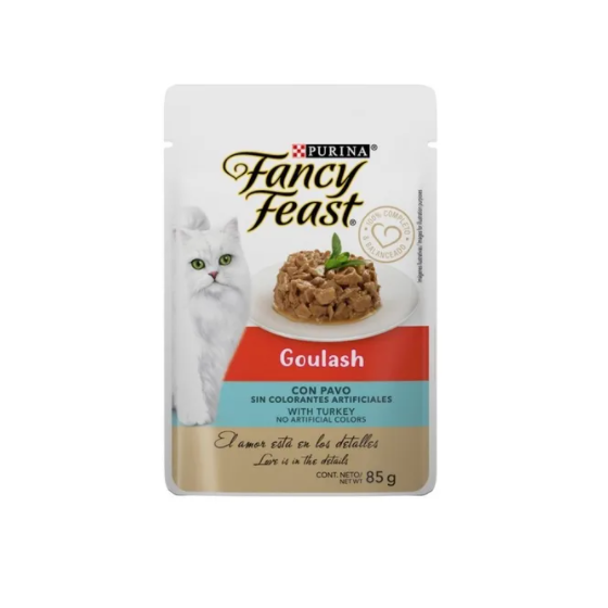 24 Sobres Fancy Feast Gatos Goulash Pavo Sobre 85g