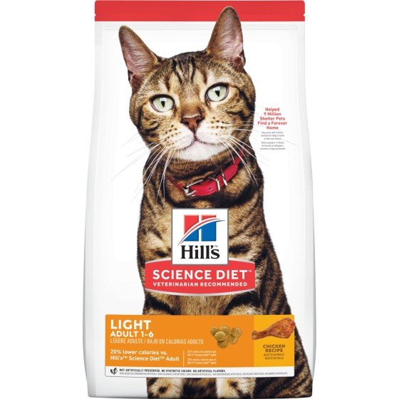 Alimento para gato Hill's Adulto Light sabor Pollo 7.3 Kg.