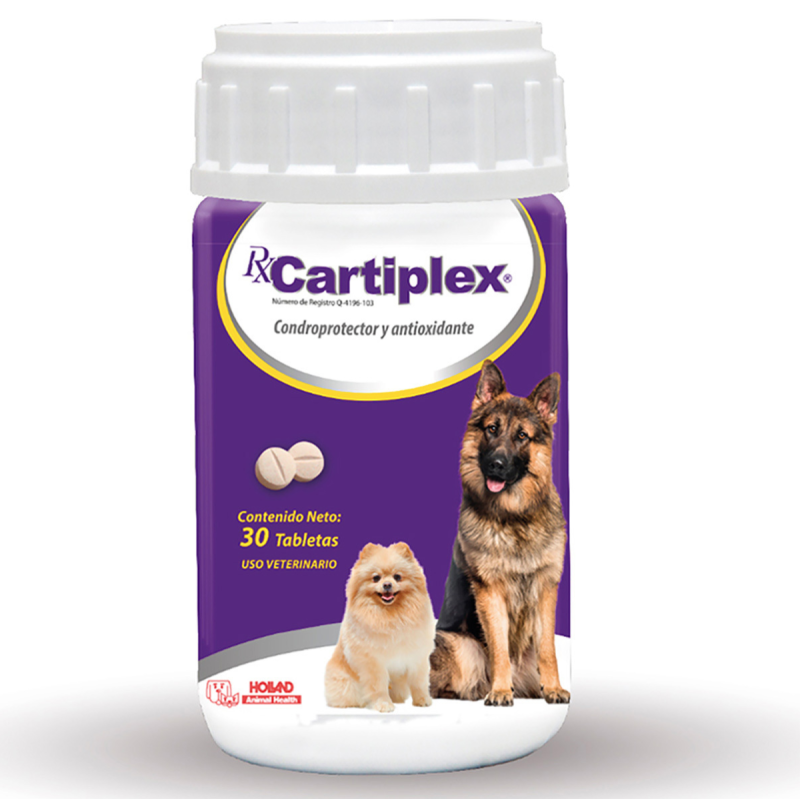 Holland Rx Cartiplex Suplemento Condroprotector y Antioxidante para Perro, 30 Tabletas.