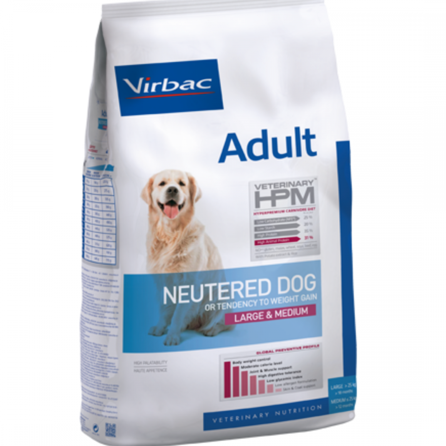 Virbac HPM Dog Adult Neutered Large & Medium 12 Kg.