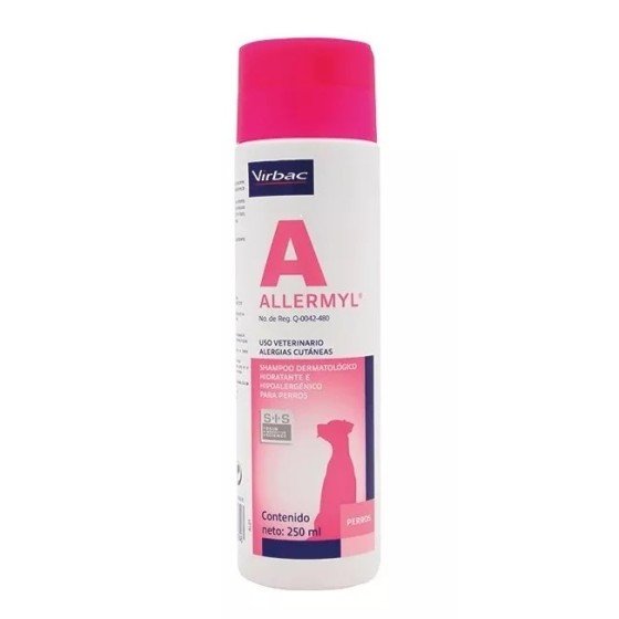 Virbac Allermyl SIS Shampoo Dermatológico, Hipoalergénico e Hidratante para Perro 250 Ml.
