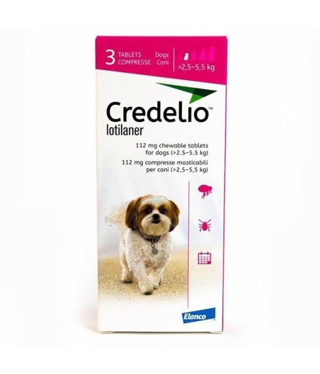 Credelio Perros 112.5 Mg. (2.5 a 5.5 Kg.) 3 Tabletas, Elanco