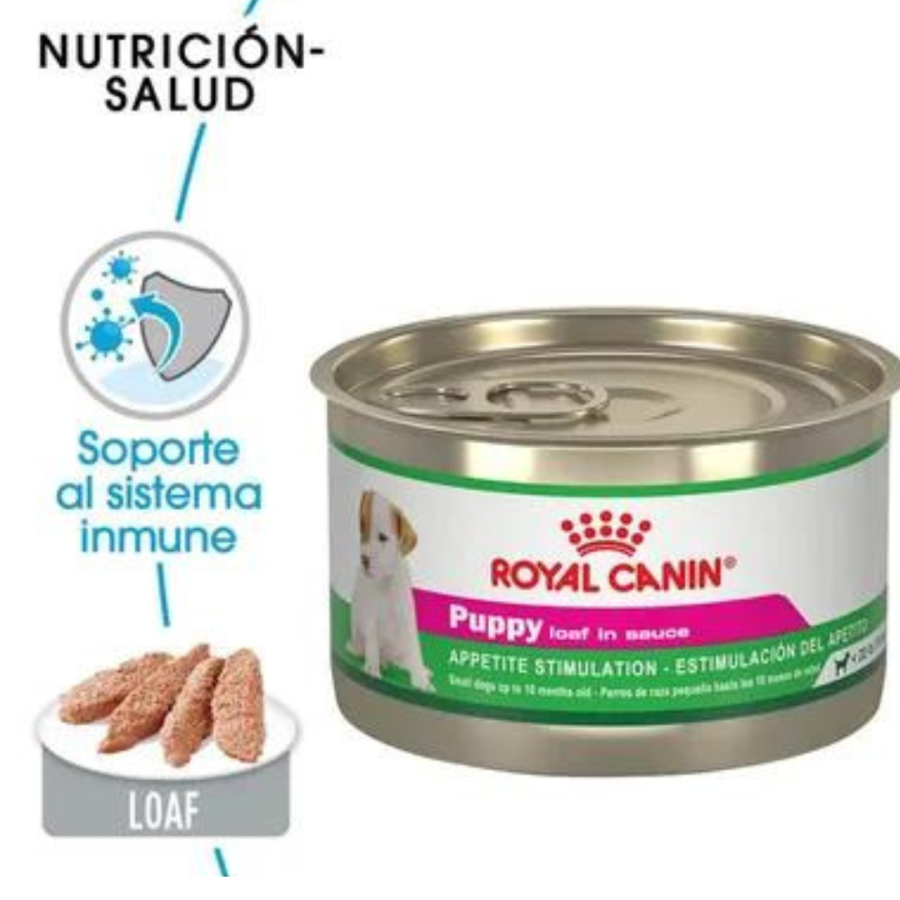 12 Latas Royal Canin Alimento Húmedo Puppy Loaf in Sauce 150 gr
