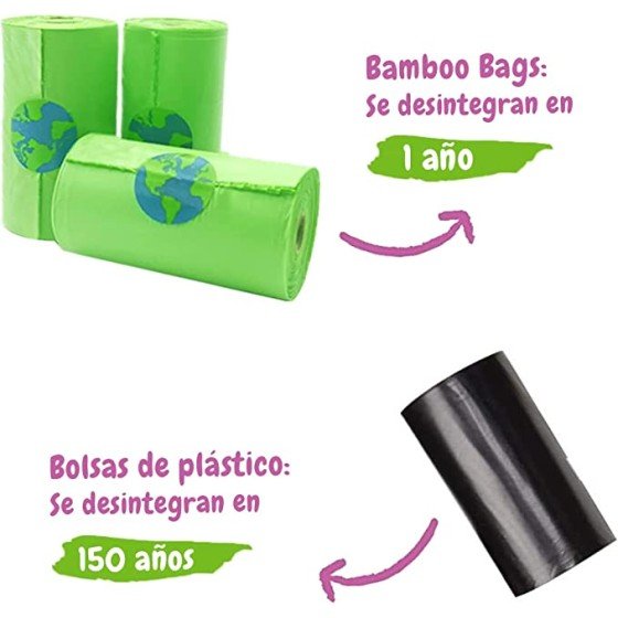 Bolsas Compostables, 100% Biodegradables 8 Rollos (120 Bolsas) pa