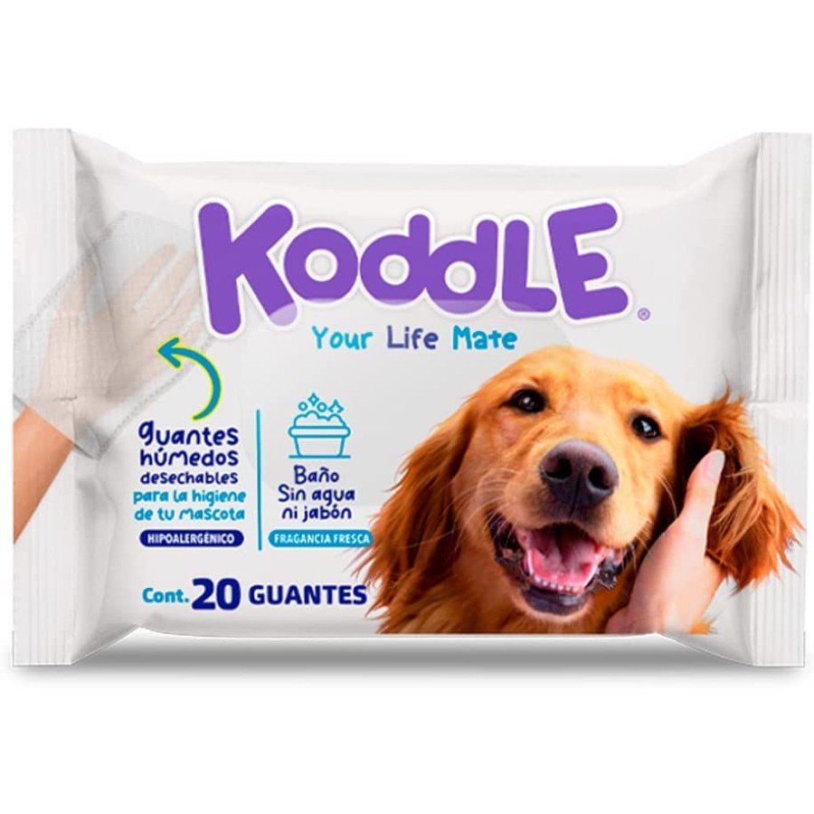 Guantes Húmedos Desechables para Higiene de Mascotas 20 Piezas, Koddle