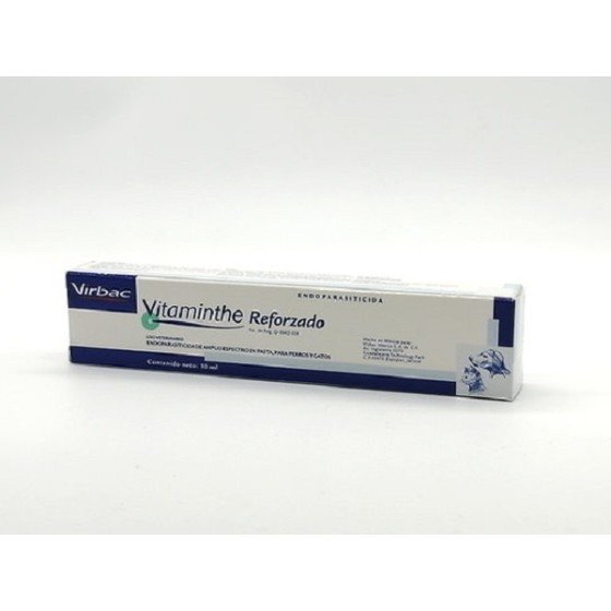 Virbac Vitaminthe Reforzado, Endoparasiticida para Perros y Gatos en Pasta 10 Ml.