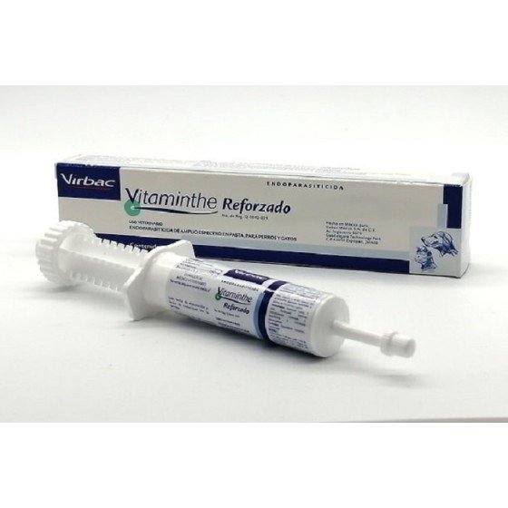 Virbac Vitaminthe Reforzado, Endoparasiticida para Perros y Gatos en Pasta 10 Ml.