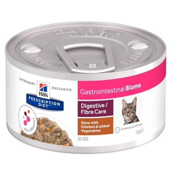 24 Latas Hill's Gastrointestinal Biome Fibre Care para gato 80g.