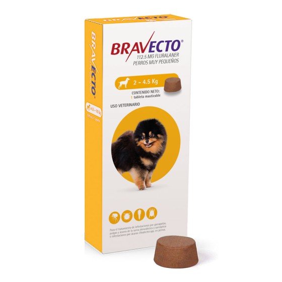 Bravecto Perro de 2 a 4.5 Kg. (112.5 Mg.)