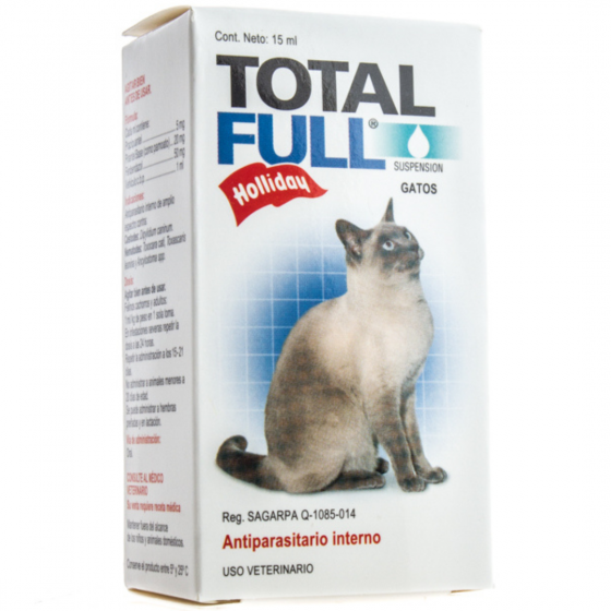 Total Full Gatos, Antiparasitario Interno Supensión 15 Ml., Holliday