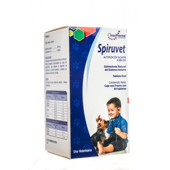 Innopharma Spiruvet, Spirulina 500 Mg. 60 Tabletas.