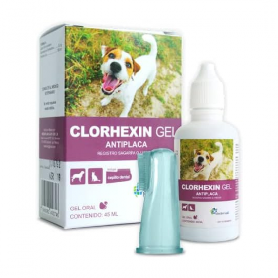 Clorhexin Gel Antiplaca, Gel Oral para Caninos y Felinos 45 Ml., MederiLab