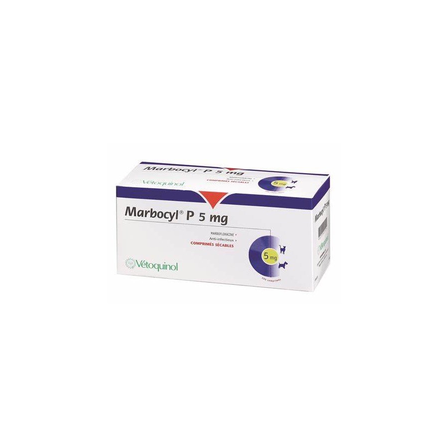 Marbocyl 5 Mg., Marbofloxacina, Blister con 10 Comprimidos, Vetoquinol