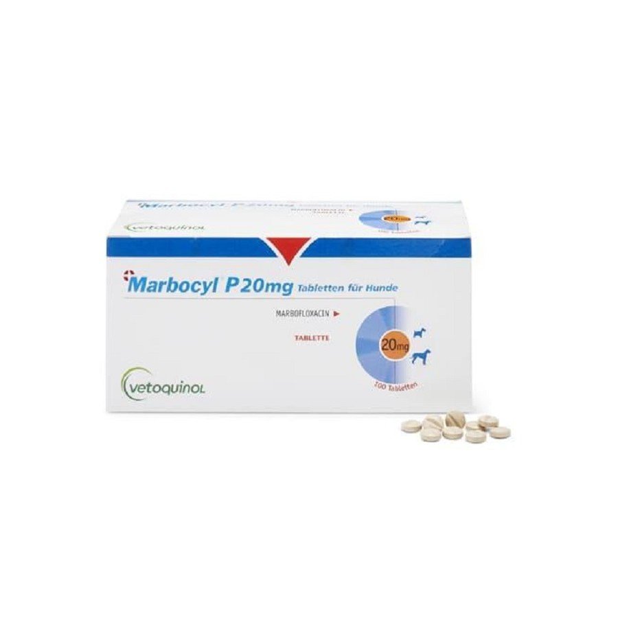 Marbocyl 20 Mg., Marbofloxacina, Blister con 10 Comprimidos, Vetoquinol