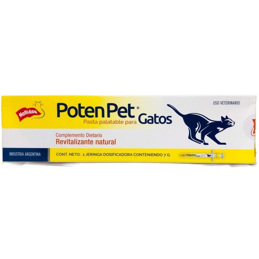 Poten Pet, Pasta Palatable para Gatos, Jeringa Dosificadora con 7 Gr., Holliday