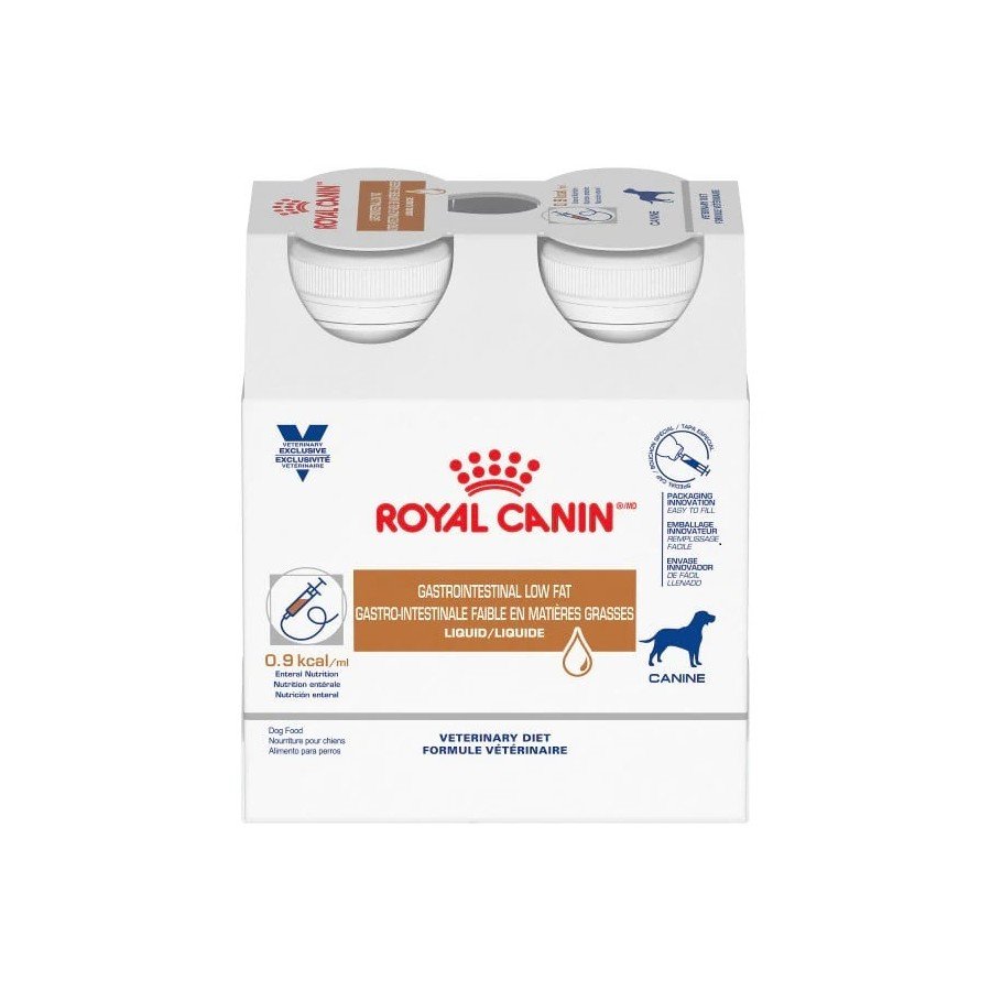 4 Pack Royal Canin Vet Gastrointestinal Low Fat Liquid para Perro 237 Ml. c/u
