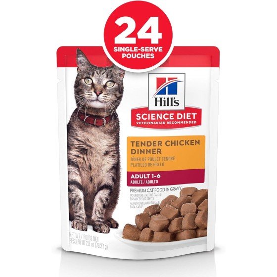 24 Pouch Hill's Science Diet Adult Feline Adult Original Pollo 2.8 Oz. c/u