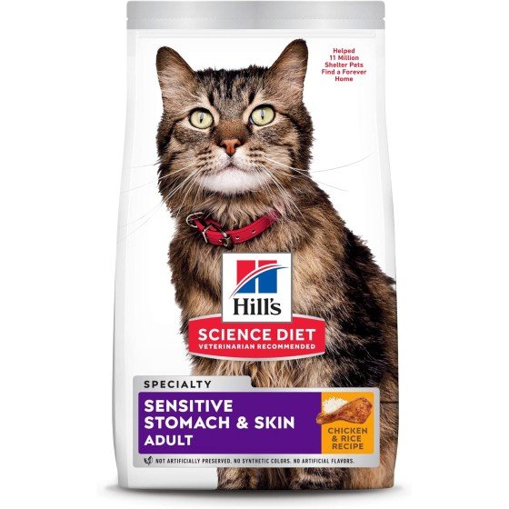 Hill's Science Diet Feline Adult Sensitive Stomach & Skin Chicken & Rice 7.03 Kg.