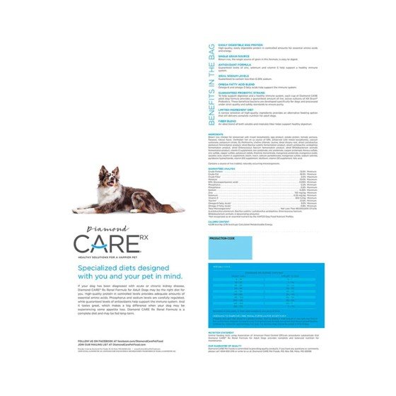 Diamond Care Canine Adult Renal 11.3 Kg.