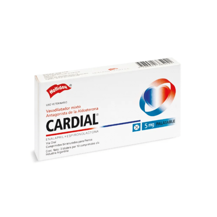 Cardial 5 Mg., Vasodilatador mixto, 2 blísters con 10 comprimidos c/u, Holliday