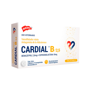Cardial B 2.5, Vasodilatador mixto, 2 blísters de 10 comprimidos c/u, Holliday