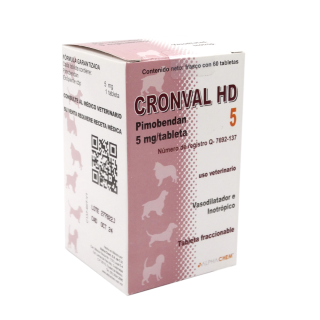 Cronval HD 5 Mg., Pimobendan, Frasco con 60 Tabletas, Alpha Chem