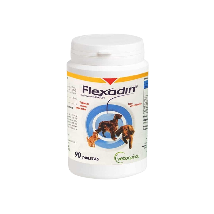 Flexadin, Suplemento articular para perros y gatos, 90 tabletas, Vetoquinol.