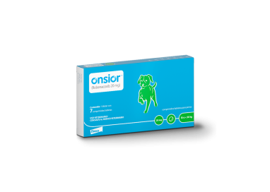 Onsior, Robenacoxib, 1 blíster con 7 comprimidos de 20mg c/u, Elanco.