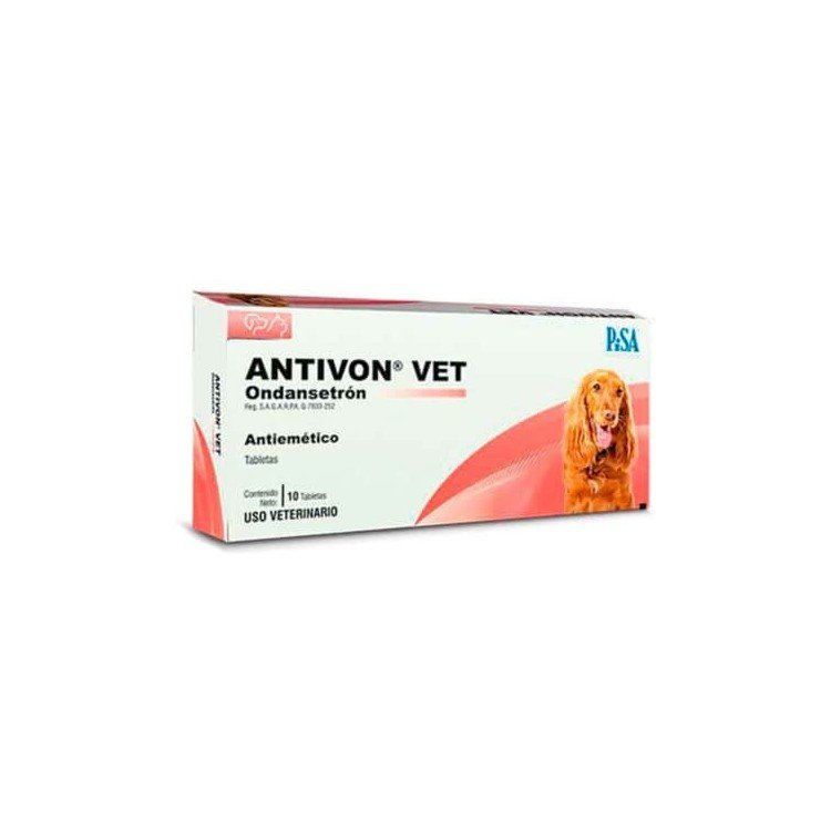 Antivon Vet, Ondansetrón 4 Mg., 10 Tabletas, Pisa
