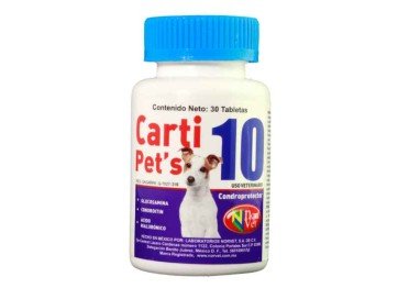 Carti Pet's 10, Condroprotector, Frasco con 30 tabletas, Norvet.