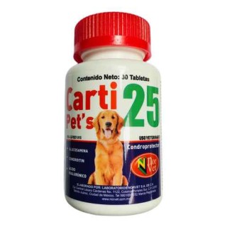 Carti Pet's 25, Condroprotector, Frasco con 30 tabletas, Norvet.