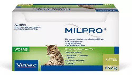 Milpro para gatos contra parásitos internos