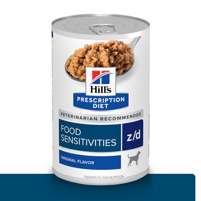 12 Latas Hill's Prescription Diet z/d, Sensibilidades Alimentarias, para Perro, 369 g