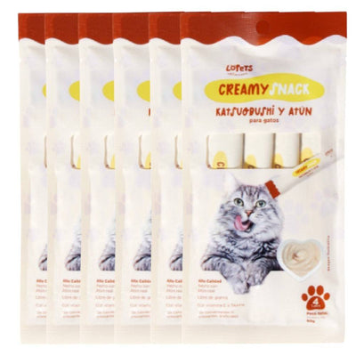 6 Sobres Premio Cremoso para Gatos Sabor Katsuobushi 60 gr - AniMALL