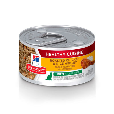 24 Latas Hill's Science Diet Kitten Healthy Cuisine, Alimento saludable húmedo en lata para gatito 79g - AniMALL