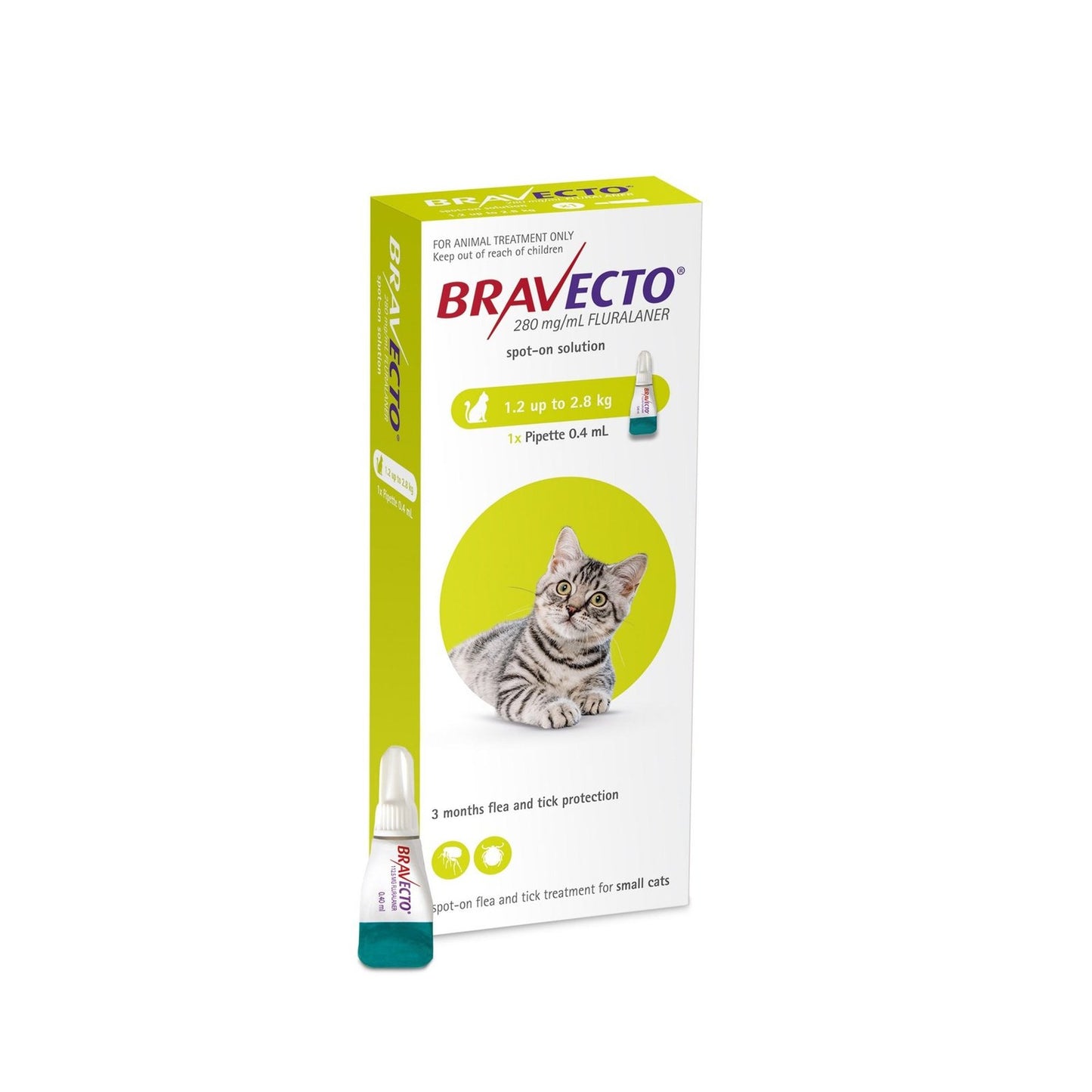 Bravecto Spot On Gato 112.5 mg 1.2 a 2.8 Kg