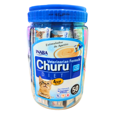 Churu Diet Premios para Gato Atún Bote con 50 Tubos de 14 Gr c/u - AniMALL