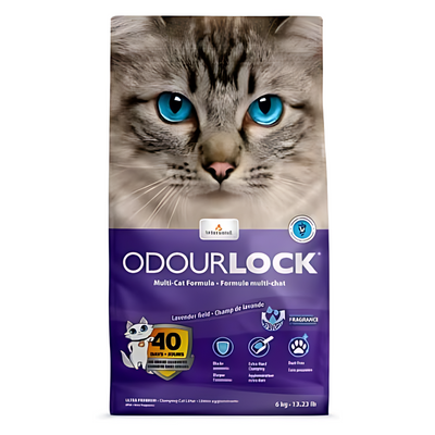 Odor Lock Arena para Gato Aglutinante de Arcilla Lavanda 6 kg