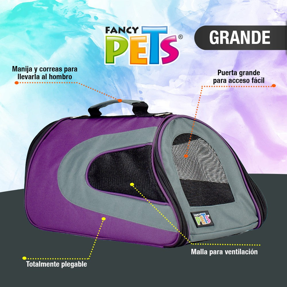 Fancy Pets Transportadora de Tela Fashion Morada Trendy Grande