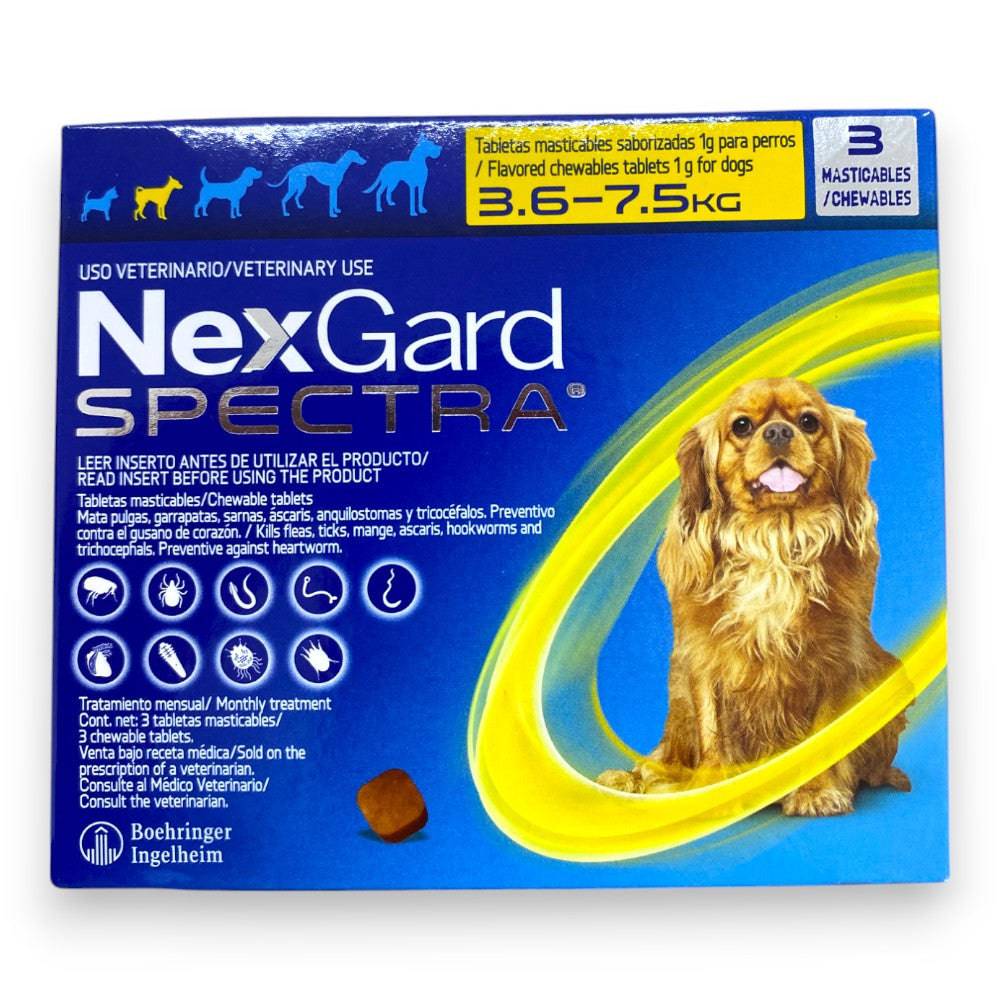 Nexgard Spectra 3 Tabletas 3.6 a 7.5 kg - AniMALL