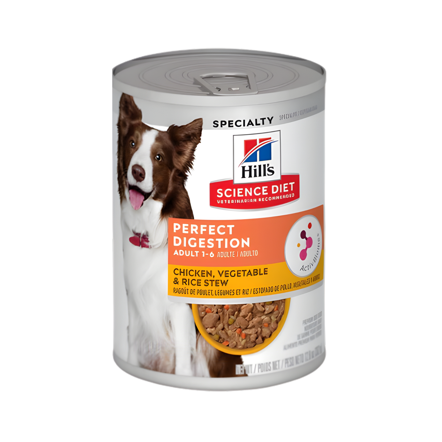 12 Latas Hill's Science Diet Adult Perfect Digestion Sabor Estofado Pollo y Vegetales, Alimento Húmedo para Perros Adultos, Digestión Saludable, 363g